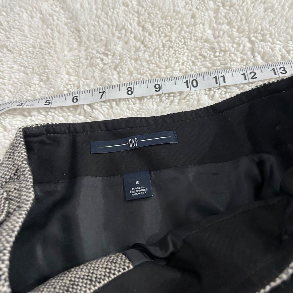 Gap Womens Twill Set Black and White Wool Blend Sz 6 Skirt Sz L Jacket Old Money - Picture 9 of 10